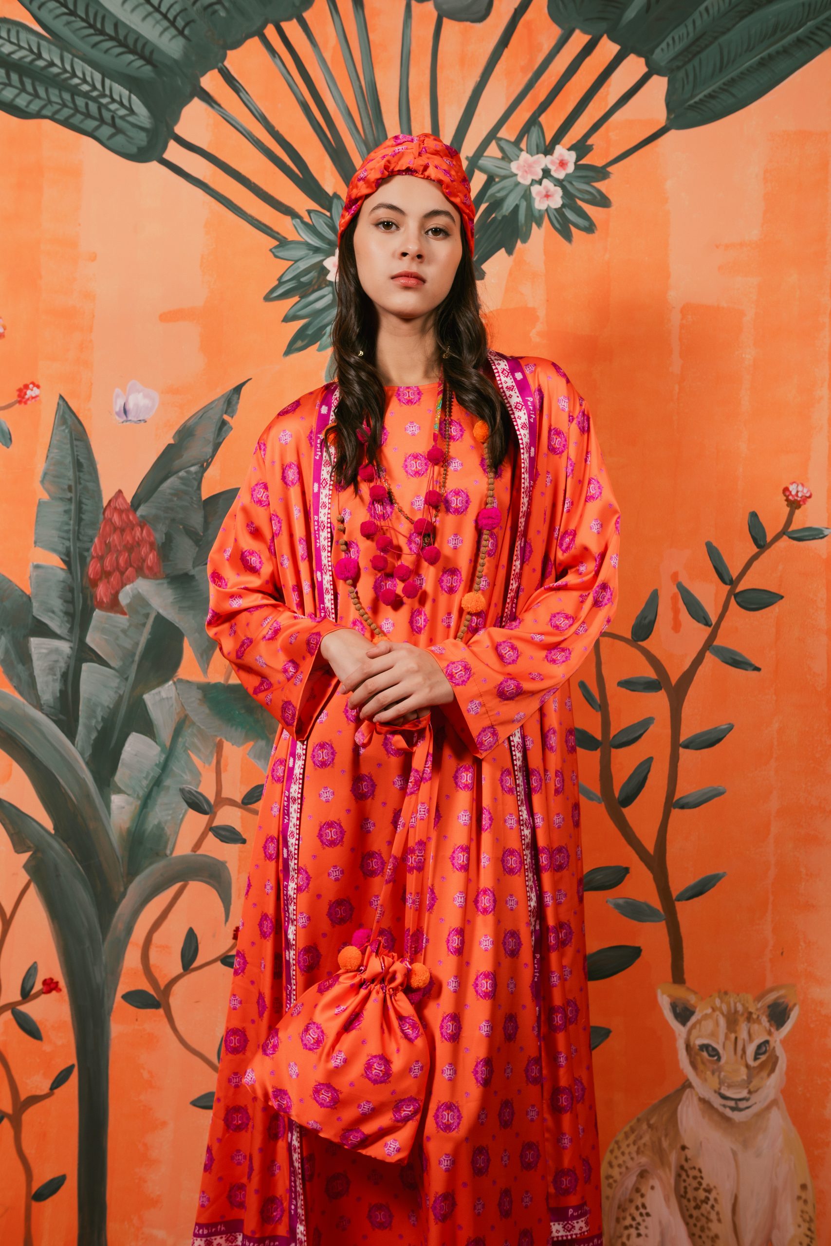 Lotus Amanda Coat in Purple - Orange