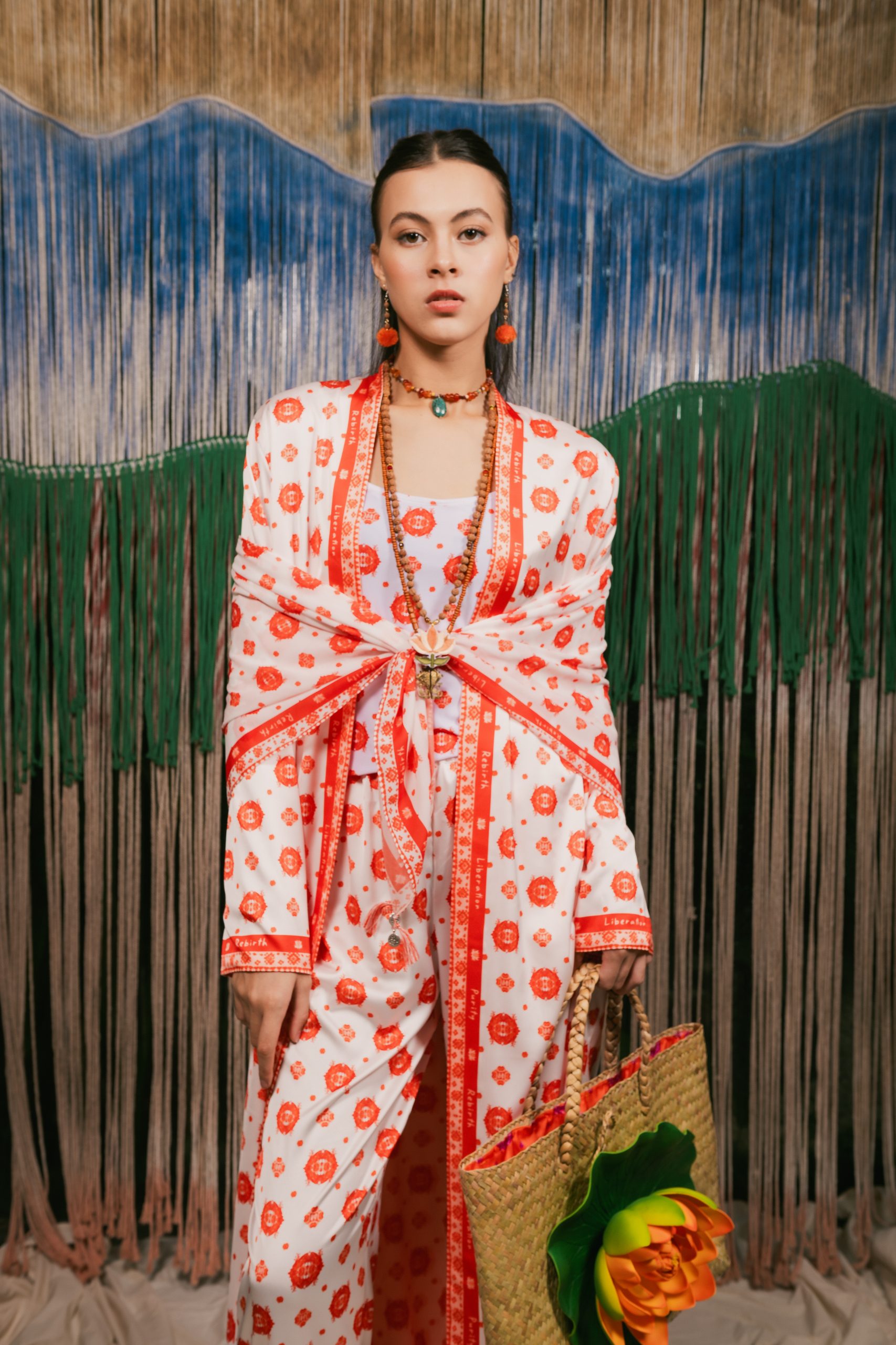 Lotus AJ Coat Reversible in White - Orange