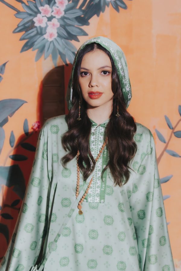 Lotus Kaftan Capuchong in Green - Green - Image 2