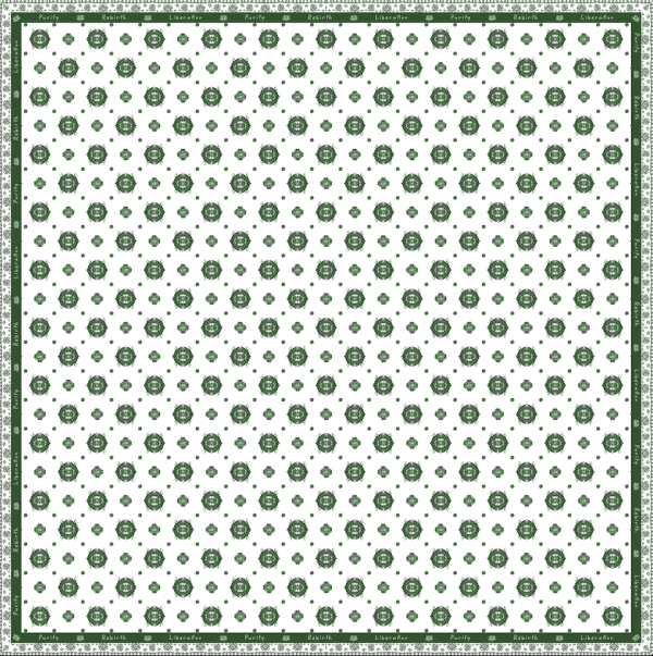 Lotus Scarf in White - Green