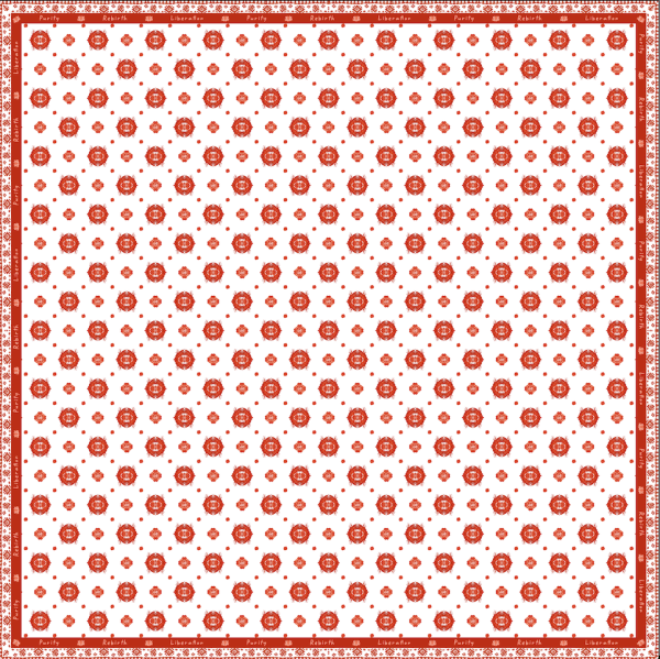 Lotus Scarf in White - Orange