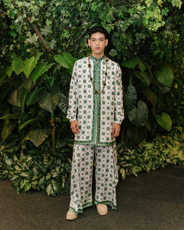 Lotus Koko in White - Green - Image 3