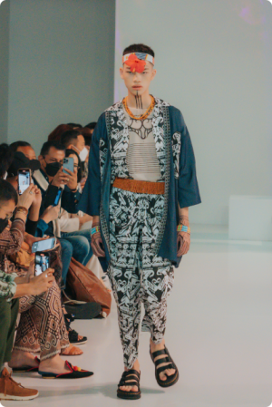 Kimono Andaru Denim with Mentawai Ikat Patch