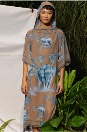 Pygmy Elephant Capuchon Kaftan